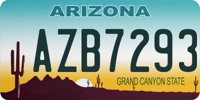 AZ license plate AZB7293