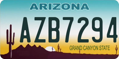 AZ license plate AZB7294
