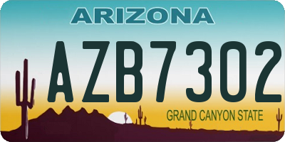 AZ license plate AZB7302