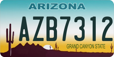 AZ license plate AZB7312