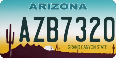 AZ license plate AZB7320