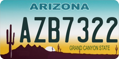 AZ license plate AZB7322