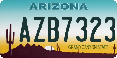 AZ license plate AZB7323