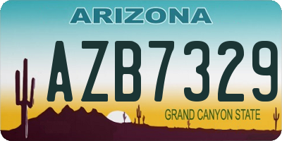 AZ license plate AZB7329