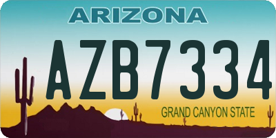 AZ license plate AZB7334