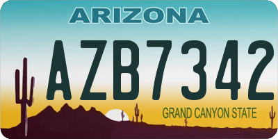 AZ license plate AZB7342