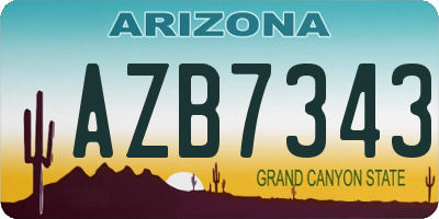 AZ license plate AZB7343