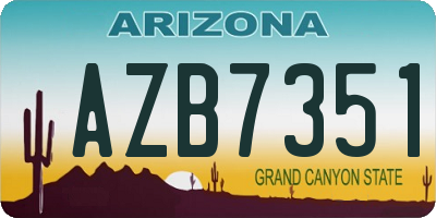 AZ license plate AZB7351