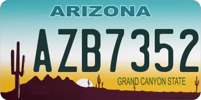 AZ license plate AZB7352