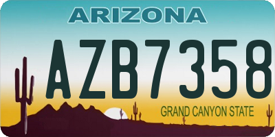 AZ license plate AZB7358