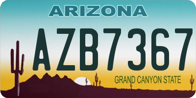 AZ license plate AZB7367