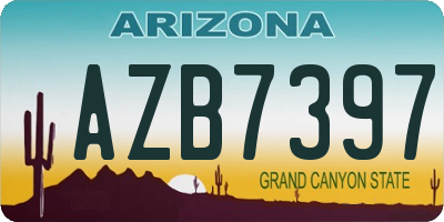 AZ license plate AZB7397