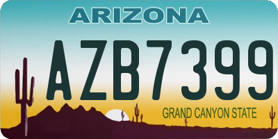 AZ license plate AZB7399