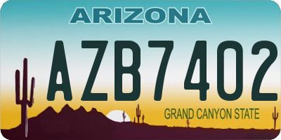 AZ license plate AZB7402
