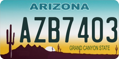 AZ license plate AZB7403