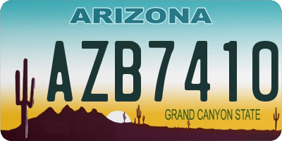 AZ license plate AZB7410
