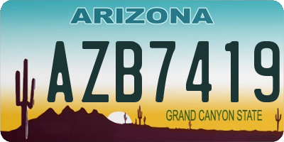 AZ license plate AZB7419