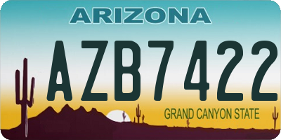 AZ license plate AZB7422