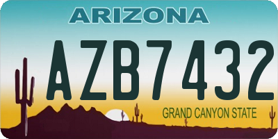 AZ license plate AZB7432