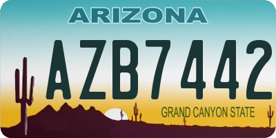AZ license plate AZB7442