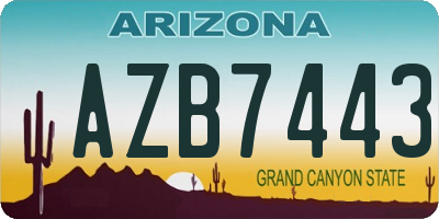 AZ license plate AZB7443