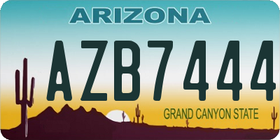 AZ license plate AZB7444