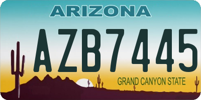 AZ license plate AZB7445