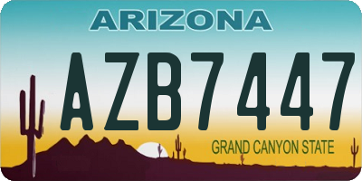 AZ license plate AZB7447