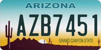 AZ license plate AZB7451