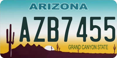 AZ license plate AZB7455