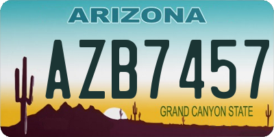AZ license plate AZB7457
