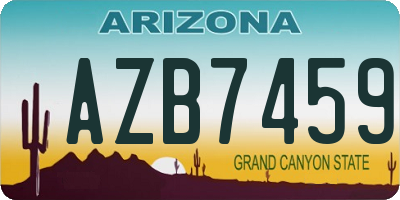 AZ license plate AZB7459