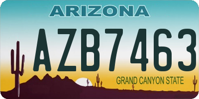 AZ license plate AZB7463