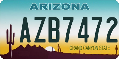 AZ license plate AZB7472