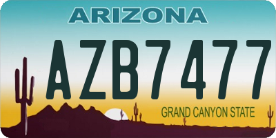 AZ license plate AZB7477