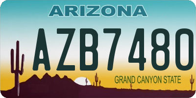 AZ license plate AZB7480