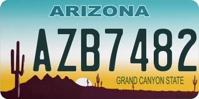 AZ license plate AZB7482