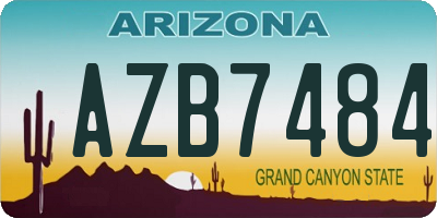 AZ license plate AZB7484
