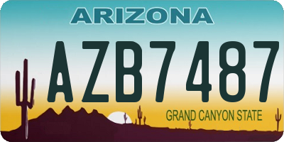 AZ license plate AZB7487