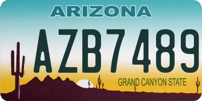 AZ license plate AZB7489