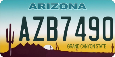 AZ license plate AZB7490