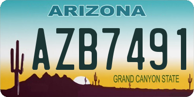 AZ license plate AZB7491