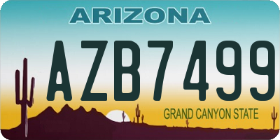 AZ license plate AZB7499