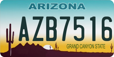 AZ license plate AZB7516