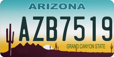 AZ license plate AZB7519