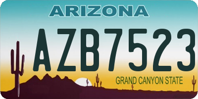 AZ license plate AZB7523