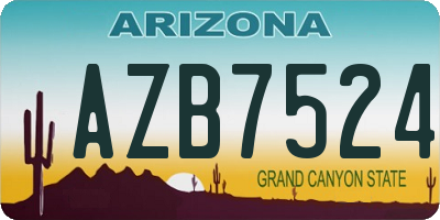 AZ license plate AZB7524