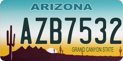 AZ license plate AZB7532