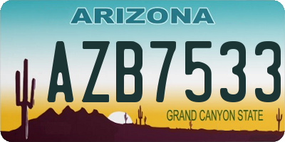 AZ license plate AZB7533
