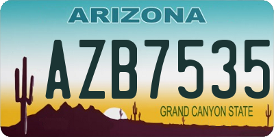 AZ license plate AZB7535